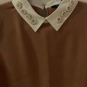 Faux Gem-Collar Sweater